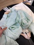 CHAO Grade Recommended! Self-Retention ~ Mint Green Babe Shirt Female Thin Breathable Summer Linen Sunscreen Shirt