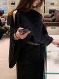 High-End Show Sweater Women Lazy With Casual Cut Collar Design Loose Thin Knitting Top