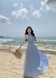 2025 Chic And Stunning Sleeveless Neck Dress Summer New Gentle Temperament To Show Lanky Skirt