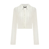 Miu Short-Sleeved Knitted Jersey Women's Spring Thin Cardigan Coat Short