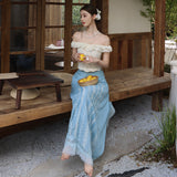2025 New Holiday Lace-In-One Shoulder + Long Light Embroidered Half-Dress Dress Dress