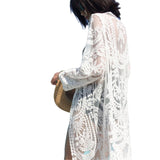 Summer Lace Embroidery Cardigan Sun Protection Swimsuit Women's Long-Term Seaside Beach Coat