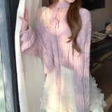 Long Thousands Of Gold Color Dyed Purple V Neck Scarf Wool Knitted Cardigan Coat