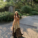 Autumn Xinjiang Sichuan West Tourism Wearing A Set Of Maillard Retro Style Yunnan Dali Dress