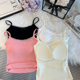 9108 # People Cotton Tacic Sling Vest Women With Chest Pads Pure Lust Style Short Repair Beautiful Backs Of The Small Set-Up Shirt