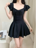 Strict 2026 New Purpure Body Thin Belly Conservative Student Dress Fresh Pure Swimsuit