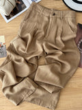 Silk Linen Broad Leg Pants Women Summer Thin 2025 New High-Waisted Cotton Trousers Trousers Straight Trousers