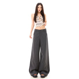 Vintage Striped Niche Design Loose Broad Leg Pants Loose Feeling Old Money Straight Thin Casual Suit Pants