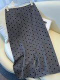 Grey Wave Half Dress Girl Spring Autumn 2025 New High-Waisted Temperament Suit Skirt Straight Bag Hip Skirt A Skirt