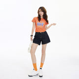 Vintage High-Waisted Loose Shorts Thin Summer New Straight Jeans Women Deep Blue