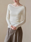German Yangzi Yarn Spinning All Wool One-Word Crochet Crochet Blouse