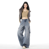Mali Mary & Vintage | Deconstruct Multi-Pocket Design | Loose-Fitting Wide-Legged Jeans Girl Eichun Pattern