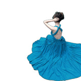 2025 Advanced New 100 Billion Blue Finch Original A Variety Of Straps With Large-Luffled Back-Necked Neck Dress