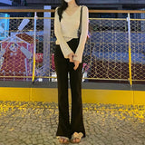 Sexy And Cute Polo Knitted Shirt Women's Early Autumn Thin Design Feel Bottom Wool Sweater