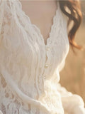 Spring French Unique Beautiful Niche High-End Light Luxury High-End Gentle Style Design White Lace Top