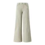 Old Money Latte Milk Tea Color Elastic Horn Low Waist Not Leg Thin Horn Trousers Jeans Jeans