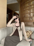 Korean Lazy Sun Protection Suit Women Summer Hanging Neck Vest Women Outside Kinest Long-Sleeved Shirt Top Two Sets