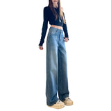 Full Star Flash Hot Diamond Micro-Rave Jeans Women Do Not Stick To The Legs High-Waisted Loose Thin Straight Tube Trousers