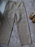 2025 Summer New Korean Wearing Small High-Waisted Casual Gray Nine-Point Straight Trousers