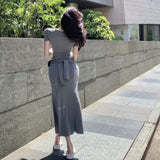 Slender-Scully Holiday Fishtail Dress Sexy Summer Dress Purely Desired Spice Girl Skinny Temperament