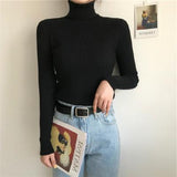 High-Necked Sweater Women 2025 Autumn And Winter Yangqi Inside A Knitted Bottom Shirt Long-Sleeved Cover Solid Color Top Women's Clothing
