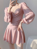 Strict New Pure Wind Seaside Dopamine Wearing Thin Sleeve Dress-Style Swimsuit Women's Bo Lis 85