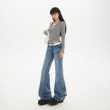 YC& Vintage Trumpet Trousers Slimming Slimming With A Small Play Autumn And Winter Jeans Woman