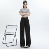Suit Pants Women's Spring And Autumn Thin High Waist-Hanging Casual Gray Summer Narrow Version Of Drag Straight Broad Leg Sunscreen Pants