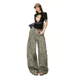 26Th Ootd!| Spring 2026 New Water Wash To Make Old Leopard Print Wide-Leg Jeans