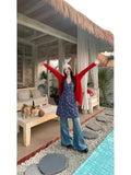 Sweet Babes Crushed V-Neck Sleeveless Dress Woman 2025 New Summer Waist Thin Chic Vest Skirt Dress