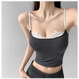 9122 #People Cotton Lace Side Sexy Hottie Sling Vest Women's Clothing 2025 Summer Outside Wearing Inside And Out Of The Repair Body