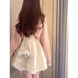 Gentle Wind White Pearl Hanging Dress French Niche Sweet Temperament First Love Fairy Princess Dress