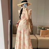 2025 New Young Girl Summer Waist Dress Femininity Thin Dress
