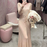The Elegant Beauty Of Acetate Cashmeal Wool Soft Hanging Knitted Dress Women Autumn And Winter New