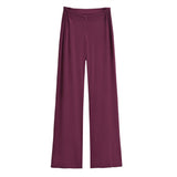 Purely Want Girl V-Shaped Waist-Hanging Feeling Modale Zip Thin Slacks Home Fitness Pants Wide Leg Trousers New