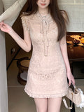 Love And Spirit Temperament To Accept Waist Of Female Lace Dress Female Flying Sleeve Famous Commuting Long Temperament Commuting