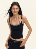 762# Human Cotton Vintage Babes Design Sense Hanging Neck Sling Vest Women Summer Back To Wear Repair Body