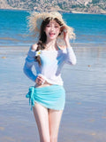 2026 New Bikini Sweet Hot Babes Split Skirt Hot Spring Four-Piece Swimsuit Girl Small Breast Gathering Sunscreen Swimsuit