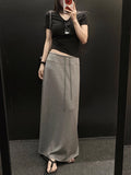 Jelly Skirt Giant Comfortable Tiansi Cotton Dress Open Long Dress Woman Summer Fall Feeling Slim Half Skirt