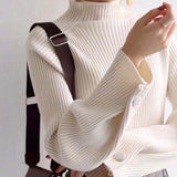 Sweater Women Autumn And Winter Korean Version Of Simple Bottom Shirt Half-High Loose Loose Thin Sleeves Of Knitted Shirts For Women