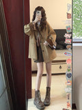 Qaqi Color Long Wind Coat Woman 2025 New Look This Year's Popular Explosion Small Korean