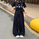 Vintage Loose Broad Leg Pants Mop With Straight Jeans Women's Spring And Summer New & Trousers Lengthen
