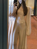 Autumn And Winter Wang Good Version Of The Fall Wool Knitted Lazy Pants Show Thin Loose Straight Pants Girls Small Trousers