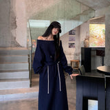 Pure Cotton Cotton Composite 310G Casual Wear Set Shoulder Shawl + Slim Half Skirt Fashion Two-Set