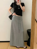 Jelly Skirt Giant Comfortable Tiansi Cotton Dress Open Long Dress Woman Summer Fall Feeling Slim Half Skirt