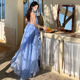 2026 Romantic Lotus Leaf Hanging Leads Sexy Irregular Fairy Dress To See The Show Party Beach Vacation Dress
