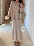 You/ Small Proportion Of Rabbit Velvet Fishtail Knitted Half Skirt ~ Temperamental Delicate Girl Autumn Straight Half Dress Long