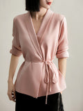 Leisure Heavy Mulberry Silk Loose Waist Thin Design Design Suit Woman