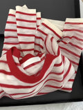 CHAO Class Recommendation!¾Þ Good To Wear White ~ Skin-To-Skin Breathable Linen Striped T-Shirt Women's Sunscreen Shirt