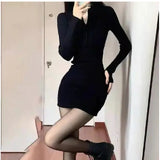 Post-Âè Spice Girl Dress Women's Bags Tight Sexy Sister Dress Set Autumn/Winter Long Sleeves 2025 New Autumn